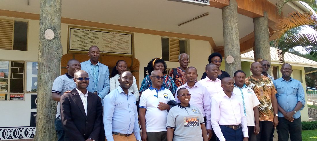 University academic staff on a tour to Igongo Cultural Centre and Museum